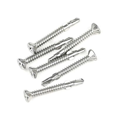 SUS410 Flat Phillips Head Self Tapping Self Drilling Screw Wing Tek Screw com punhos 4.2x38