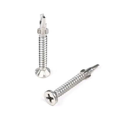SUS410 Flat Phillips Head Self Tapping Self Drilling Screw Wing Tek Screw com punhos 4.2x38