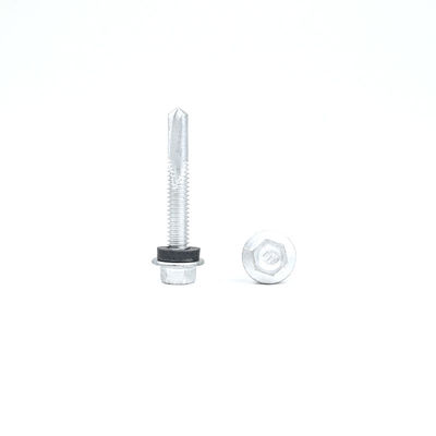 Parafuso hexagonal de aço inoxidável SUS410 auto-perfurador de 38 mm com cabeça de flange e lavadora EPDM