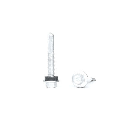 Parafuso hexagonal de aço inoxidável SUS410 auto-perfurador de 38 mm com cabeça de flange e lavadora EPDM