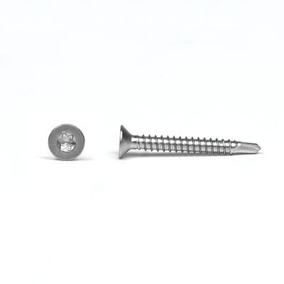 Parafusos de auto-perfuração de aço inoxidável amarelo Sus 304 Csk Torx cabeça plana Inox 3,9x25mm