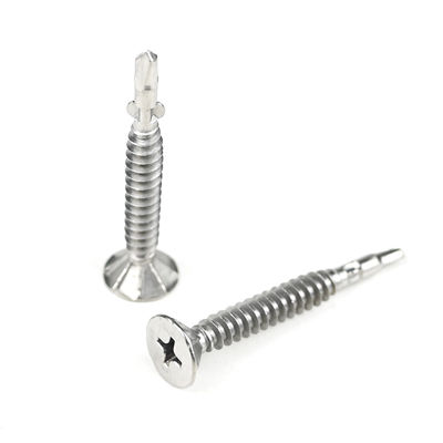 Parafuso de auto-perfuração de cabeça plana de aço inoxidável com asa 4.5x37mm com acabamento Ruspert