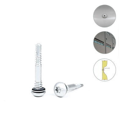Cabeça de panela Ruspert revestido 16 / 12 x42 Botão Torx Sds Parafuso para painel de metal para purlin
