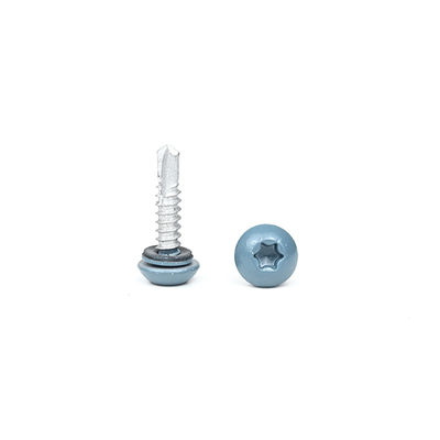 Liga de zinco revestido 12 x 1'' auto-perfuração parafusos Torx cabeça de panela para telhado de telhas de metal