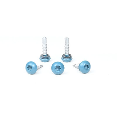 Liga de zinco revestido 12 x 1'' auto-perfuração parafusos Torx cabeça de panela para telhado de telhas de metal