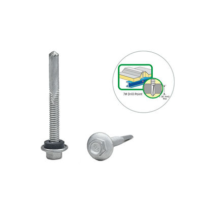 Teto de auto-perfuração de cabeça de flange hexadecimal revestido com liga de zinco Tek 7 Para instalação 5.5x50