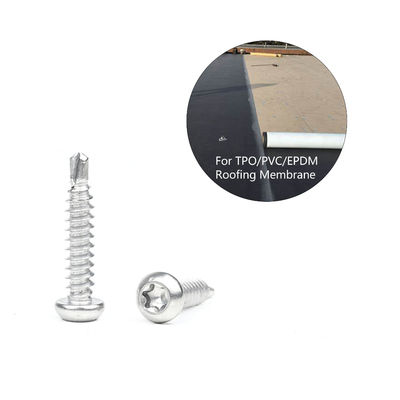 Parafusos de cabeça de panela de auto-aperto padrão para impermeabilização de membrana de telhado TPO/PVC/EPDM