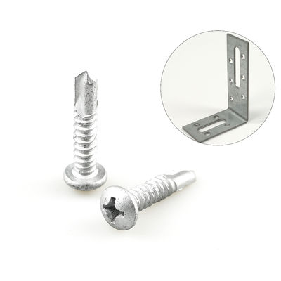 Parafuso de telhado de aço inoxidável revestido com liga de zinco 5.5x25 Phillips Pan Head para apoio de canto do telhado