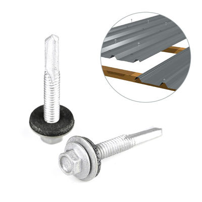 Parafuso de auto-perfuração métrico bimetal com cabeça de lavadora hexadecimal e lavadora de borracha EPDM