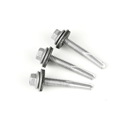 Parafuso de auto-perfuração métrico bimetal com cabeça de lavadora hexadecimal e lavadora de borracha EPDM