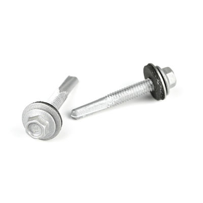 Parafuso de auto-perfuração métrico bimetal com cabeça de lavadora hexadecimal e lavadora de borracha EPDM