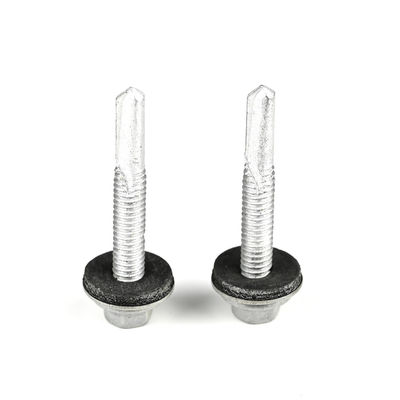 Parafuso de auto-perfuração métrico bimetal com cabeça de lavadora hexadecimal e lavadora de borracha EPDM