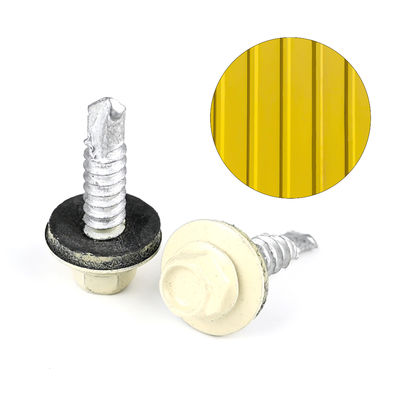 5.5x25 liga de zinco revestido HEX cabeça parafuso de auto-perfuração com EPDM lavadoras de telhado Bimetal