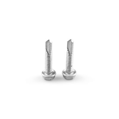 Revestimento padrão 4.8x25 Hex Flange Bimetal de aço inoxidável Hex Head Self-Boring Screws For Steel Frame Joint
