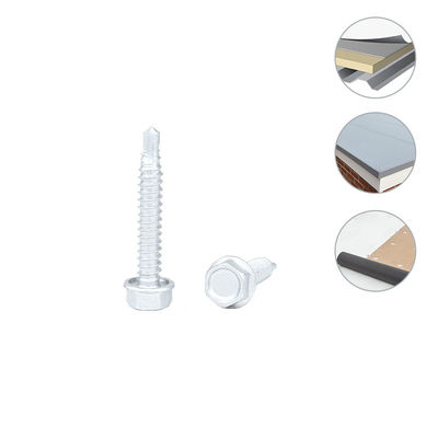6.3x38 Tornillos revestidos com flange heximetal para parafusos de telhado de aço metálico TPO